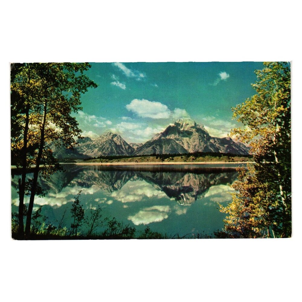 Jackson Lake Teton Range Postcard Intermountain Tourist Supply Wyoming Vintage